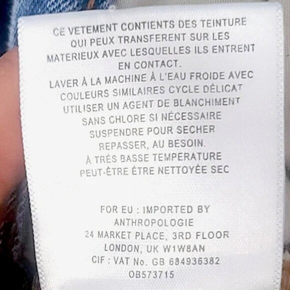 Pilcro and the Letterpress Tilde Blue Distressed Cotton Denim Pants - Size 27 - Picture 8 of 12